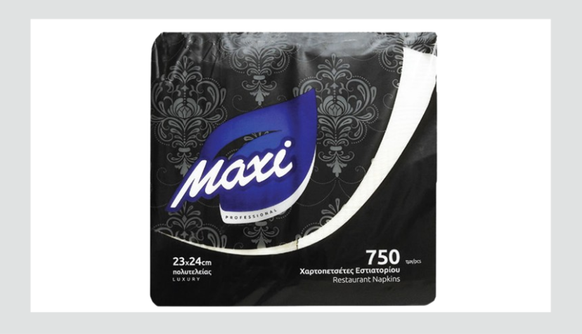 Maxi 23х24 црни салфетки 750/1 за барови и ресторани